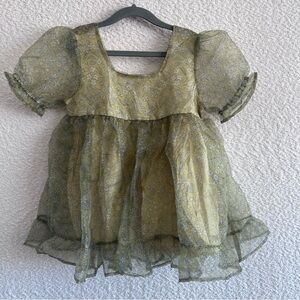 Noralee NWT Toddler Girl Babydoll Citron Floral Dress Size 4 Years